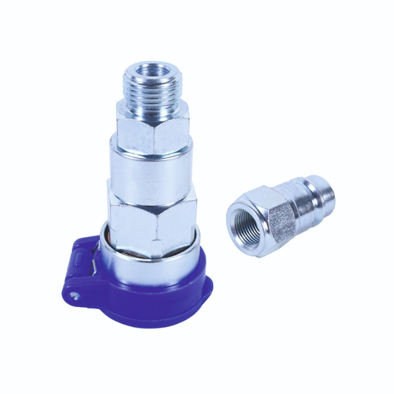 (TT-337) QRC MALE - FEMALE WITH DUST CAP (1/2" - 3/8 BSP) SWARAJ N/M (DCV VALVE)