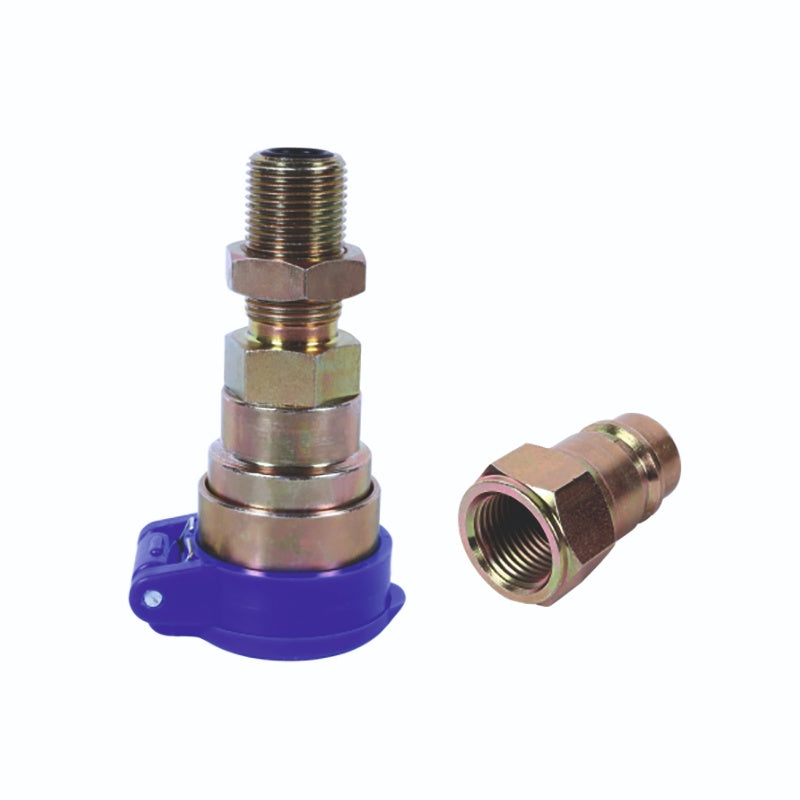 (TT-357) QRC MALE - FEMALE WITH DUST CAP (13/16 UNF - 1/2" BSP THREAD) SUITABLE FOR MASSEY