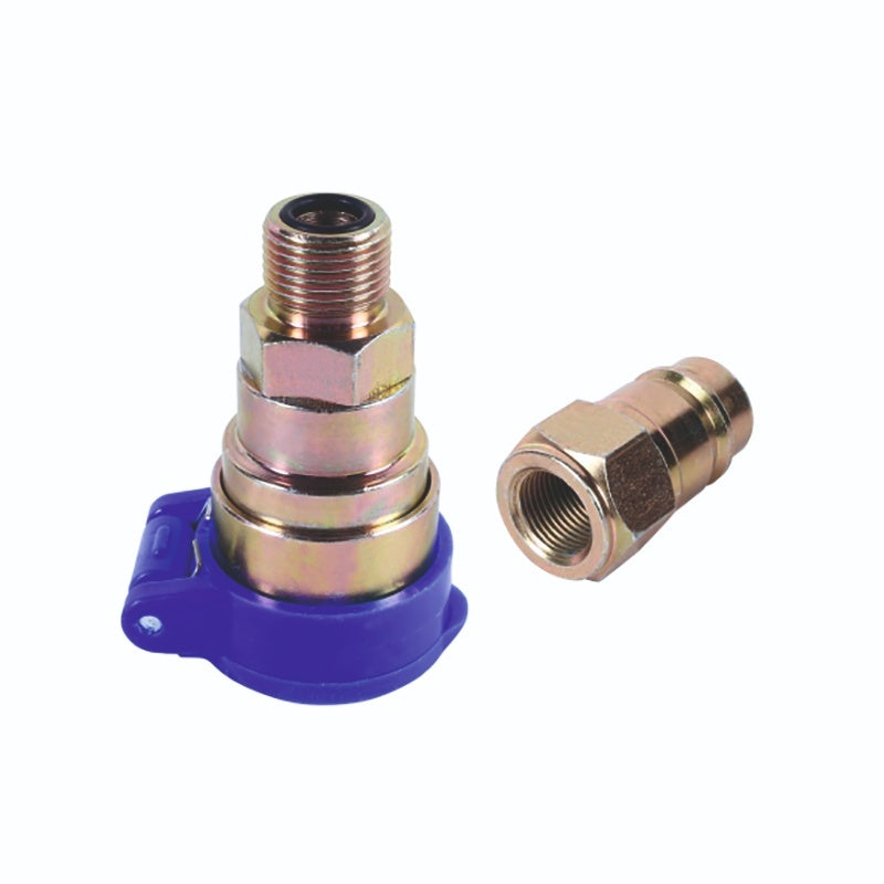 (TT-346) QRC MALE - FEMALE (SMALL) WITH DUST CAP (13/16 UNF - 3/8" BSP THREAD) SUITABLE FOR JOHN DEERE