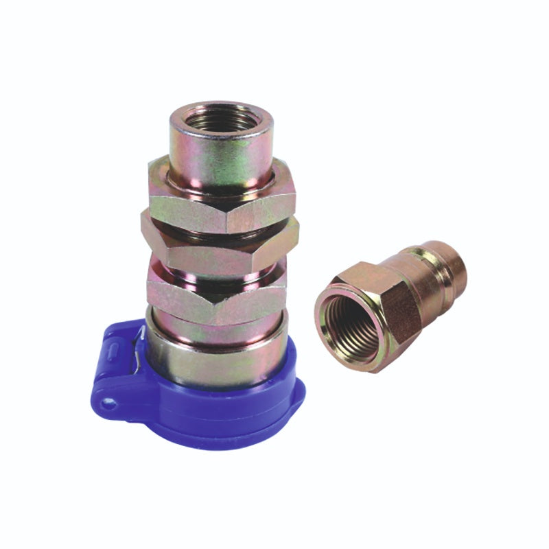 (TT-353) QRC MALE - FEMALE WITH DUST CAP (3/4 UNF - 1/2" BSP INNER THREAD) SUITABLE FOR FARMTRAC